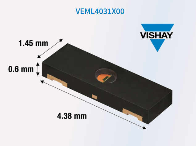 Vishay發布首款AEC-Q100認證矩形環境光傳感器VEML4031X00